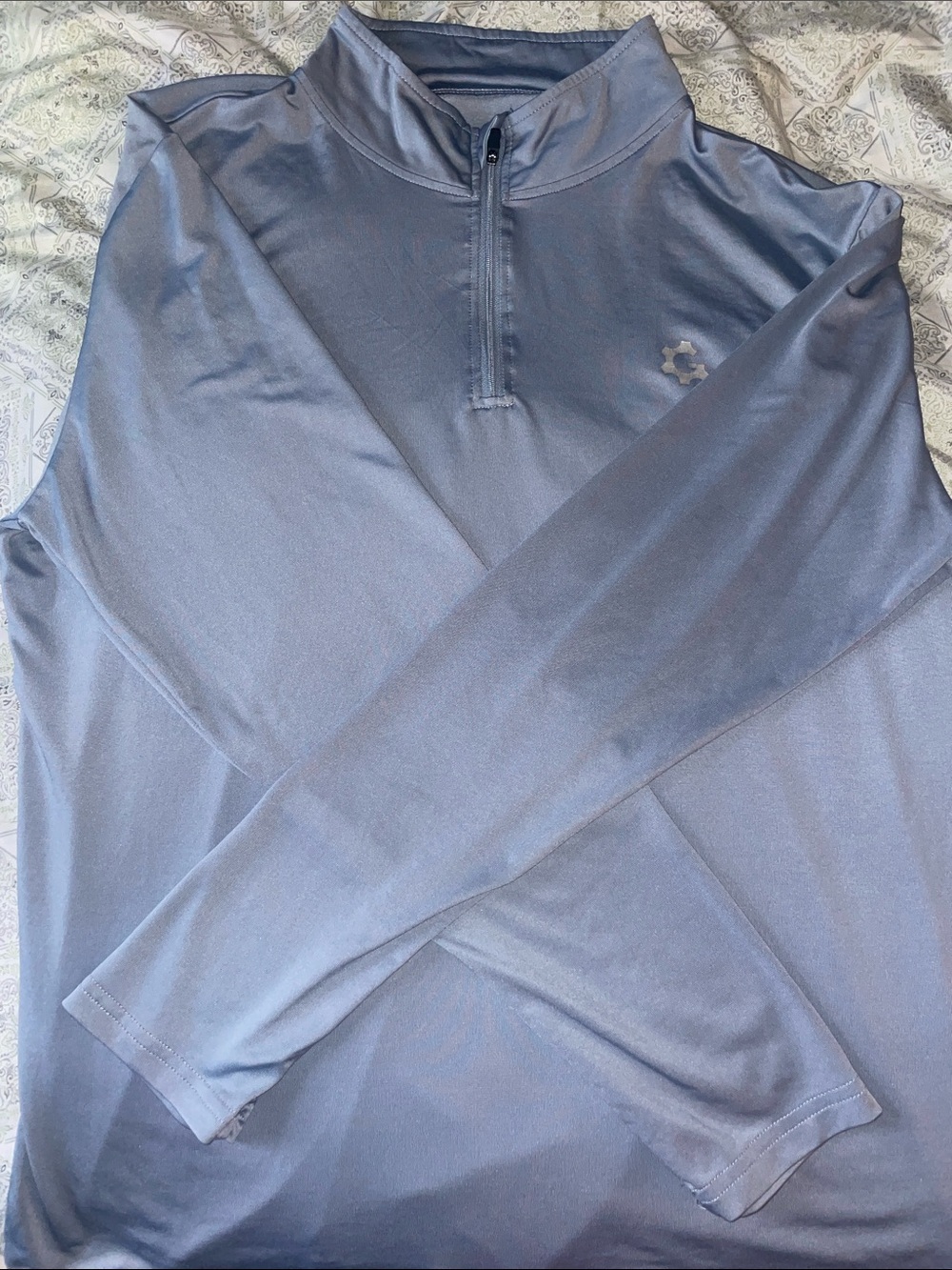 Men's Slate Blue golf Quarter-Zip Performance Pullover